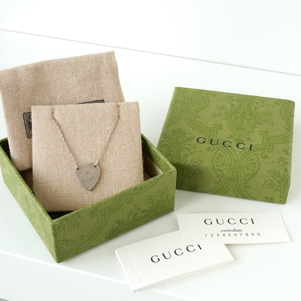 箱付き　GUCCI シルバーハートブレスレット 美品】グッチ ブレスレット ハート シルバー925 箱付き 18号