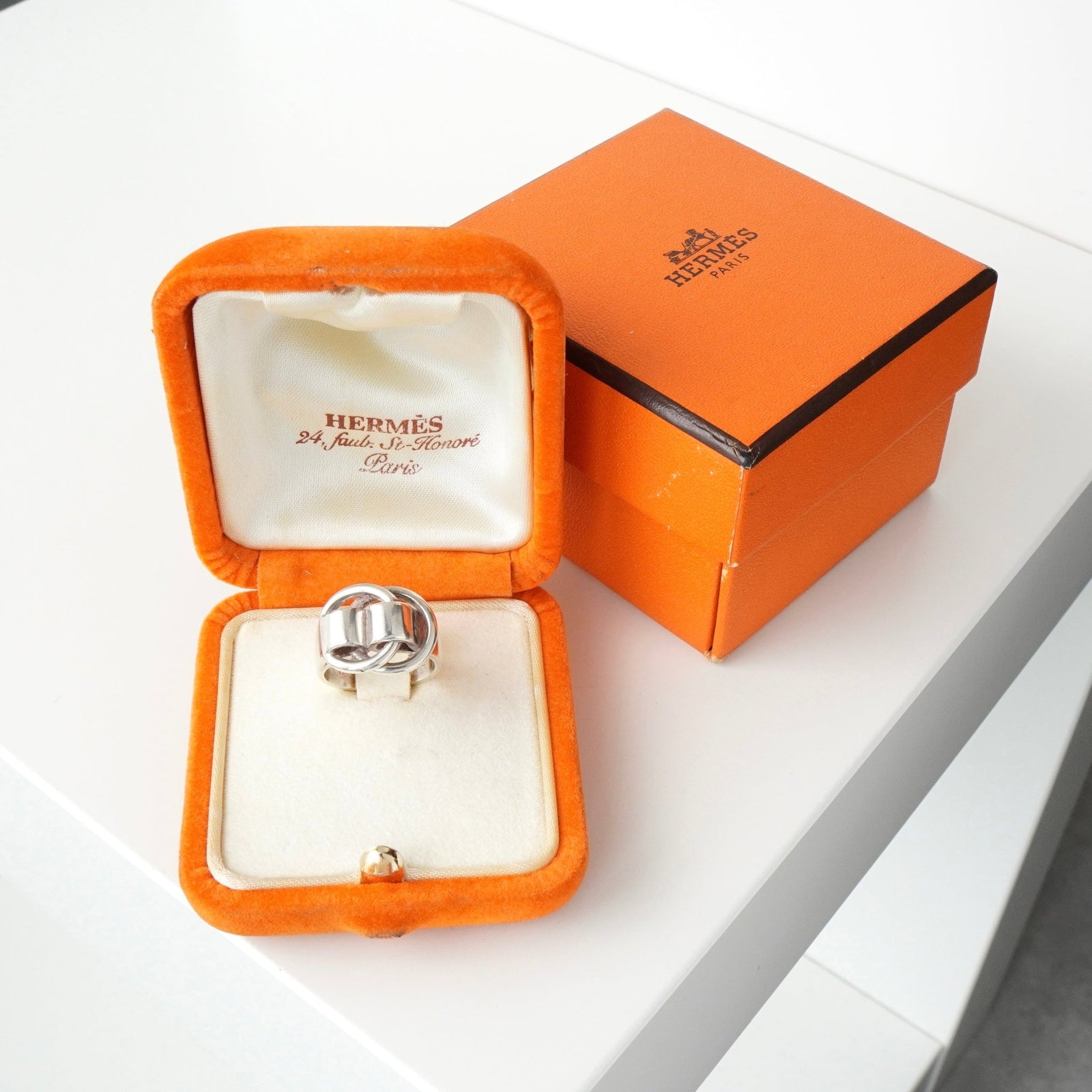 HERMES エルメス　ドゥザノーリング　8号 エルメス ヴィンテージ ドゥザノー シルバー925 リング 指輪 サイズ48