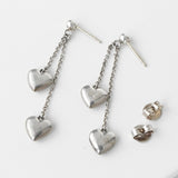 ティファニー ダブルドロップハート シルバー925 ピアス - NEWSED