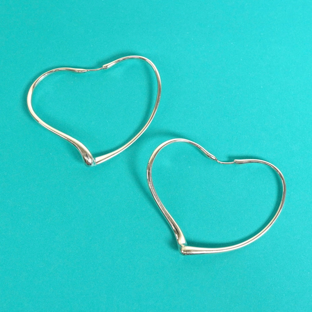 ティファニー オープンハート フープピアス 925 新品磨き済