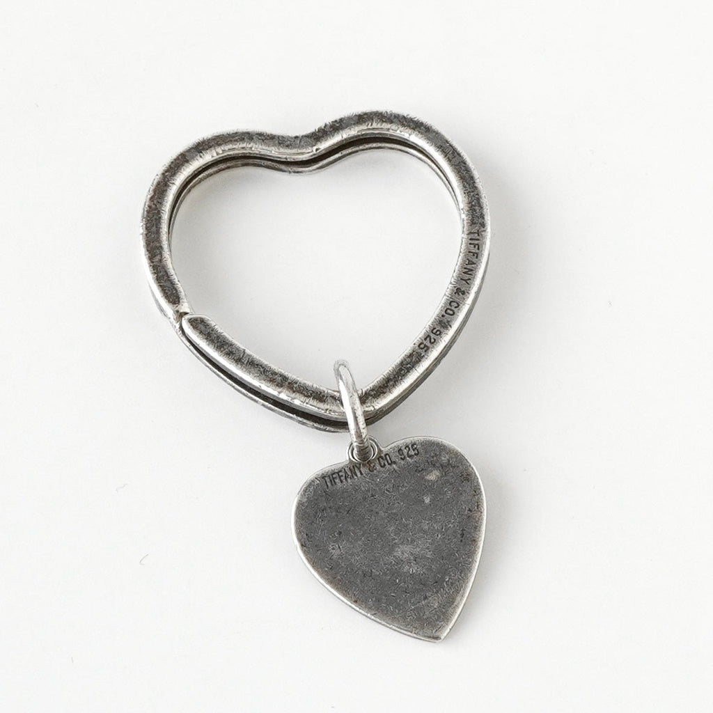 Tiffany Vintage Silver 925 Heart Key Ring Keychain Charm