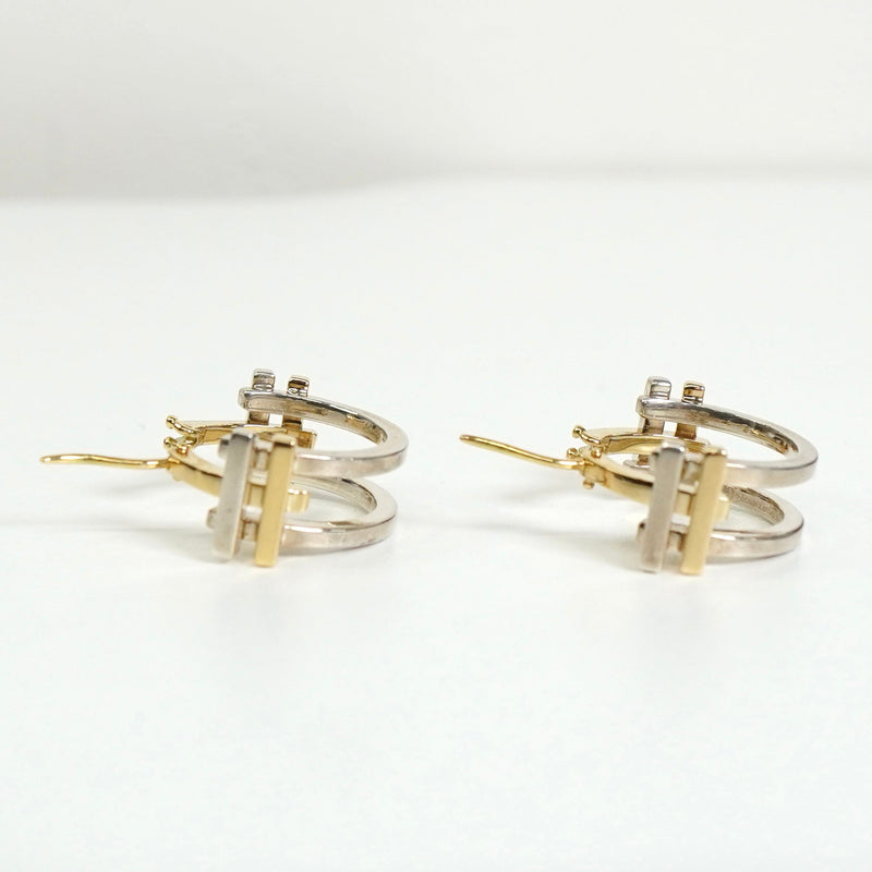 ティファニー アクシスフープ 925 × 750 コンビ ピアス シルバー925 K18 18金 ゴールド - NEWSED