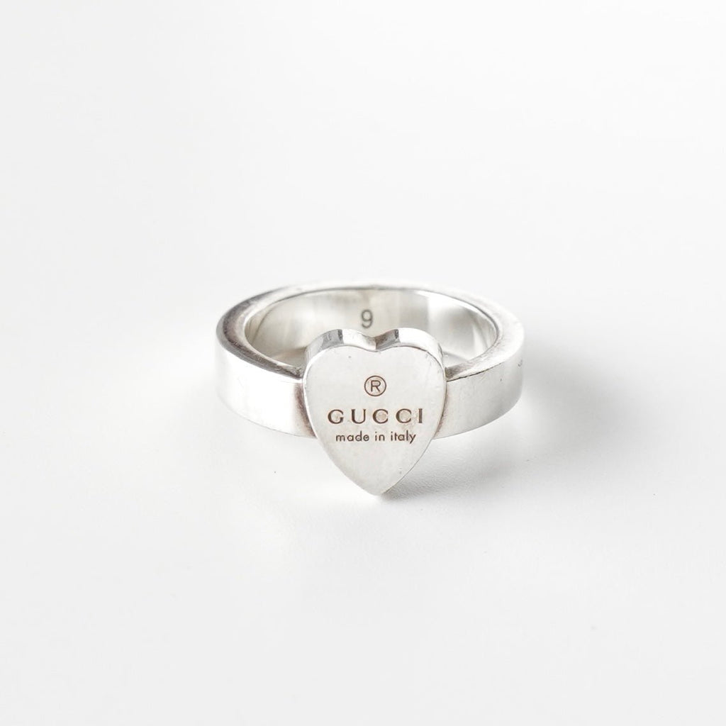 Gucci heart ring, sterling silver, size 8.5