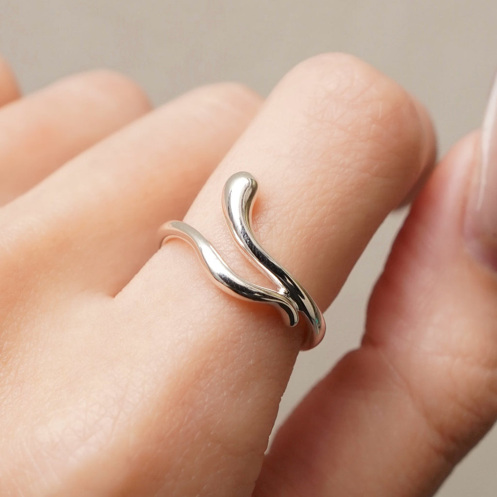 ティファニー フリーフォーム ティアドロップ リング 指輪 シルバー925 9号 新品磨き済