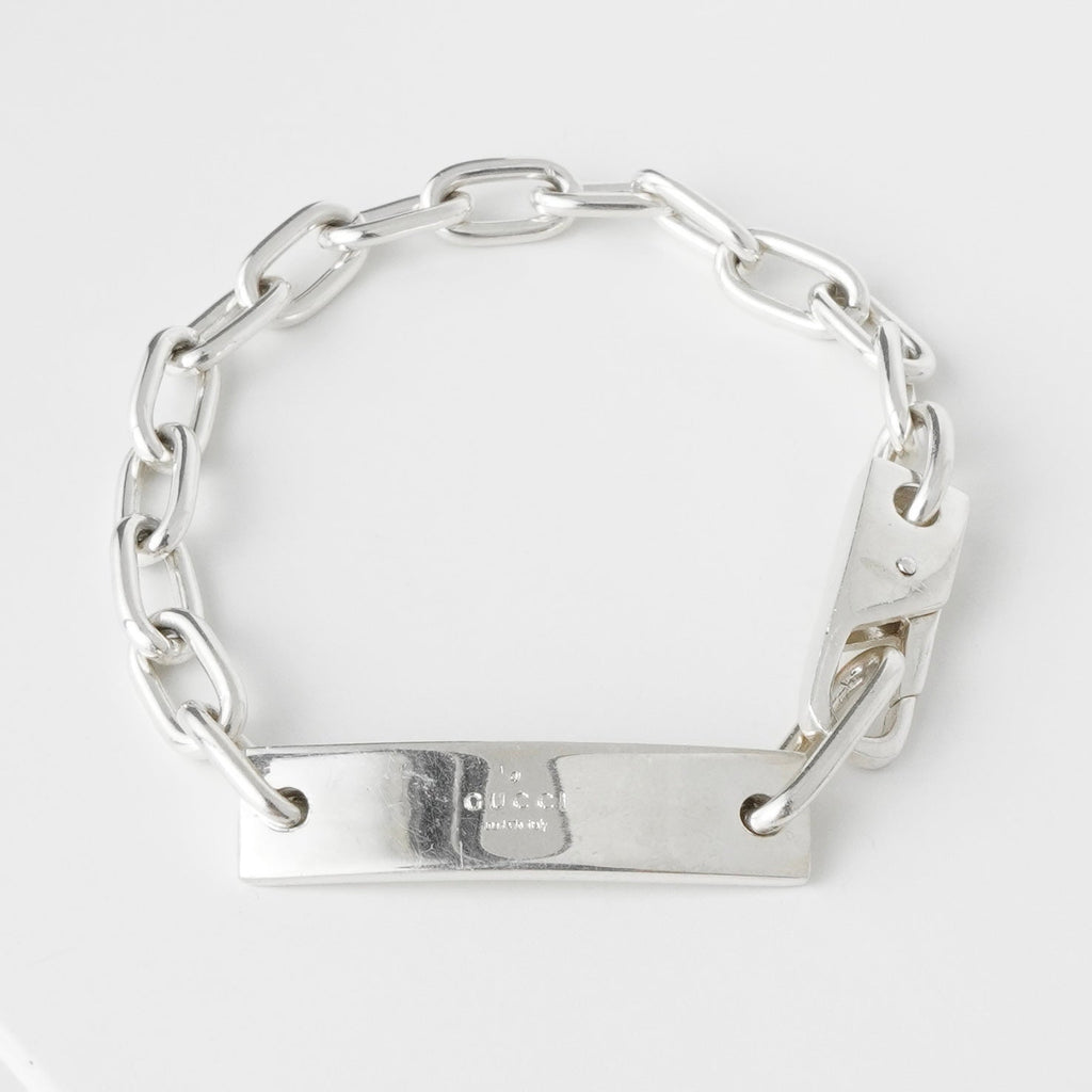 グッチ シルバー925 プレート IDブレスレット チェーンブレスレット