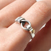 Tiffany Hook and Eye Silver 925 x K18 Ring, Size 9