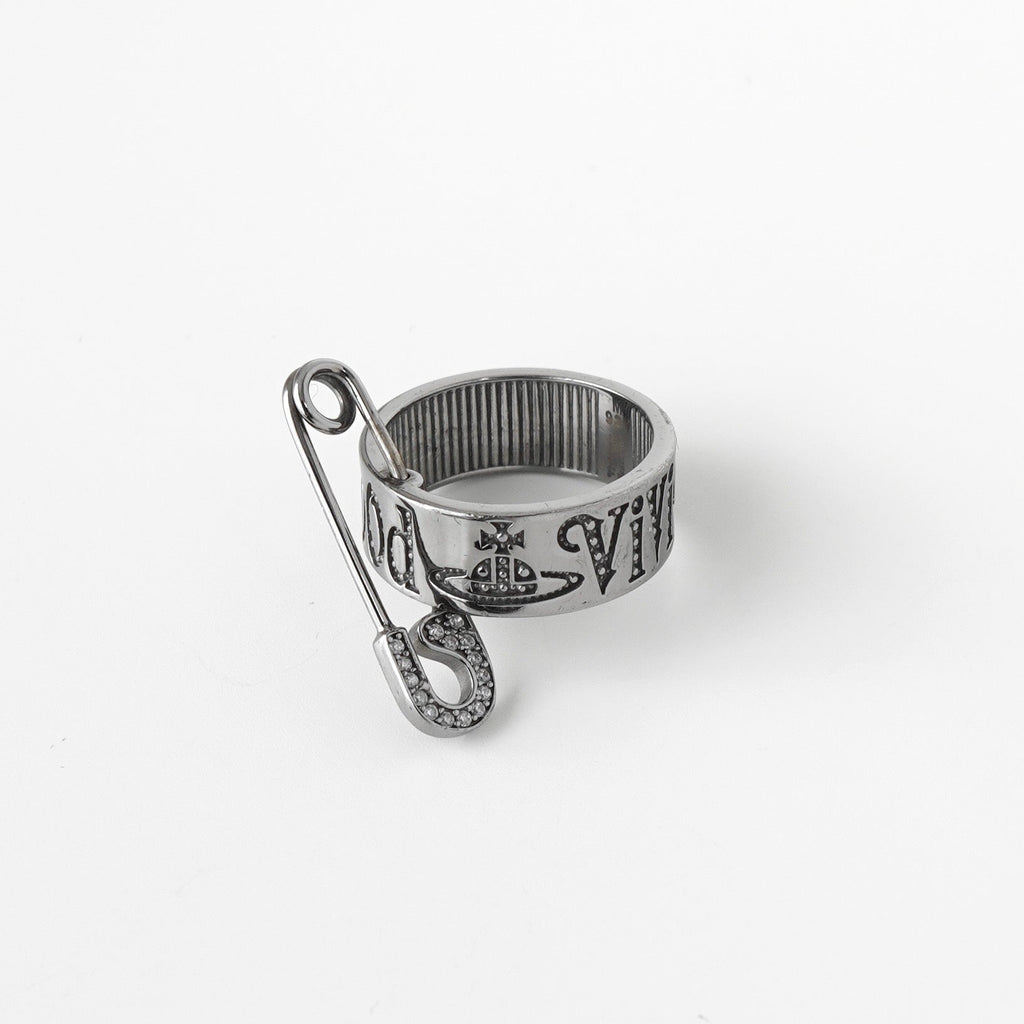 ヴィヴィアン ウエストウッド オーブ ピン ラインストーン シルバー925 指輪 リング Mサイズ 13.5号