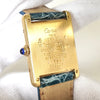 Cartier Must Tank Vermeil 925 Leather Watch with QZ Opalin Dial, Green, 6/17 Complete Service