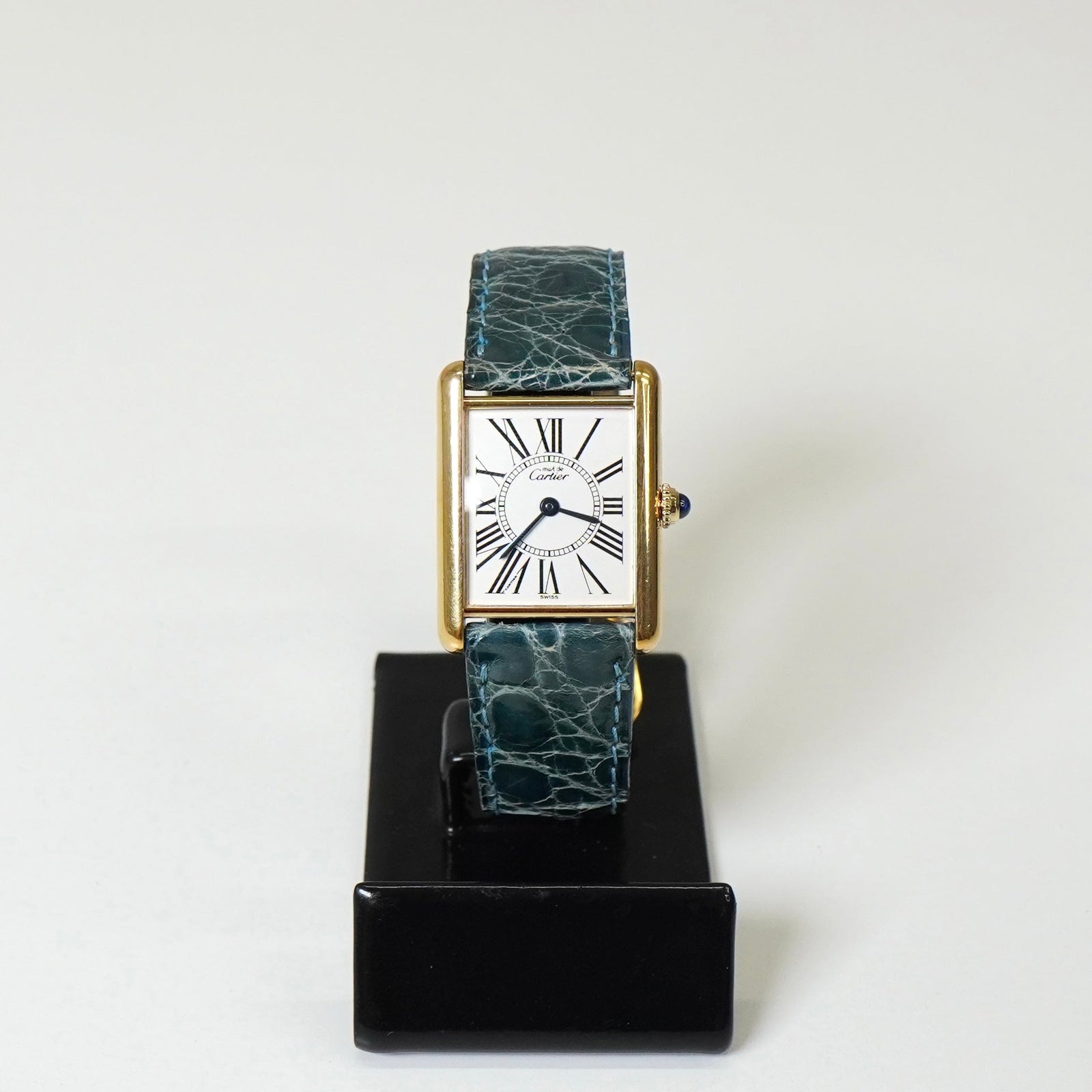 カルティエ CARTIER マストタンク ヴェルメイユ 925クォーツビンテージ カルティエ マスト タンク ヴェルメイユ 925×レザー / QZ オパラン文字