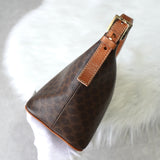 Celine Macadam PVC/皮革单肩包迷你包棕色