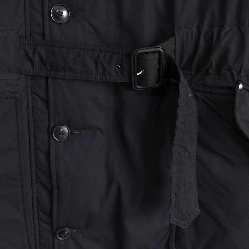 ポロ バイ ラルフローレン レザー切り替え フーデッド 中綿ジャケット コート ブラック