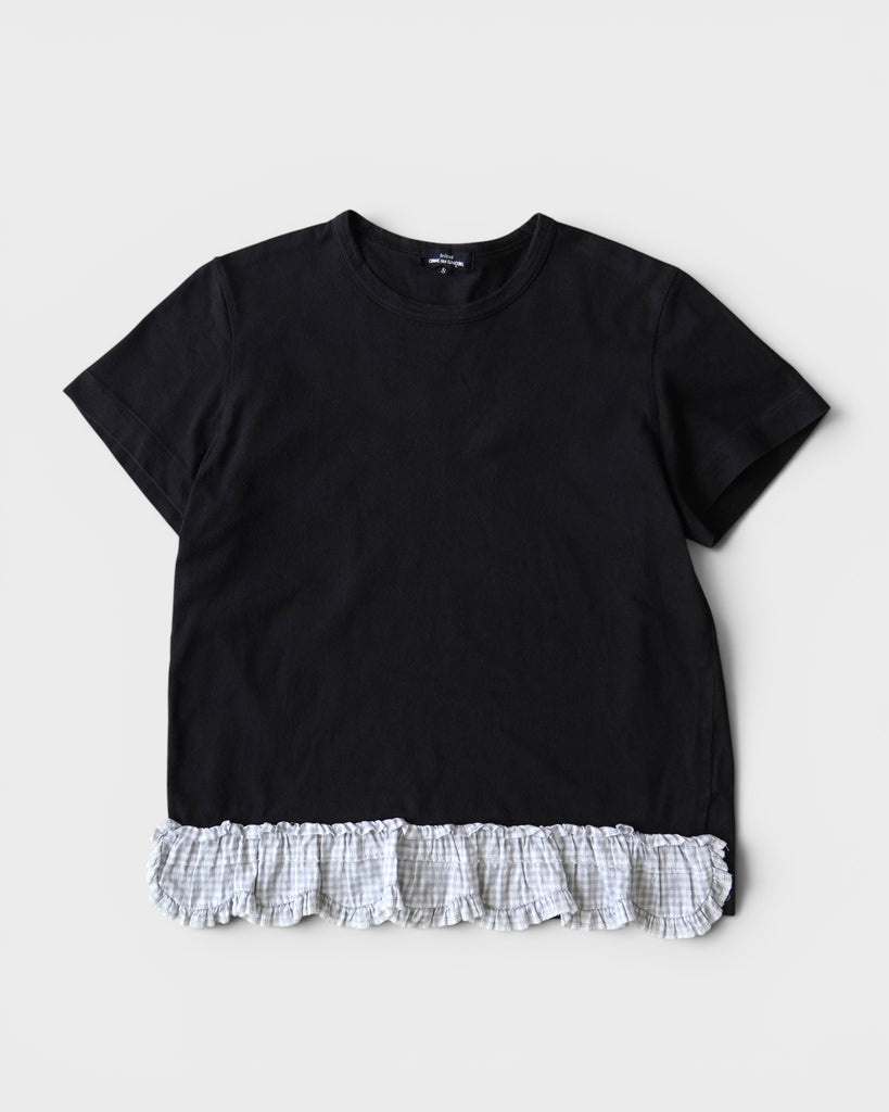 トリコ コム デ ギャルソン 2009年製 フリルドッキング Tシャツ Sサイズ ブラック レディース