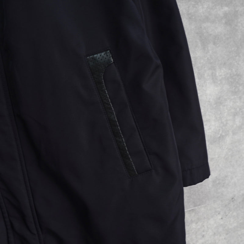 ジバンシィ パンチング フェイクレザー切り替え メンズ ナイロンジャケット ダークネイビー