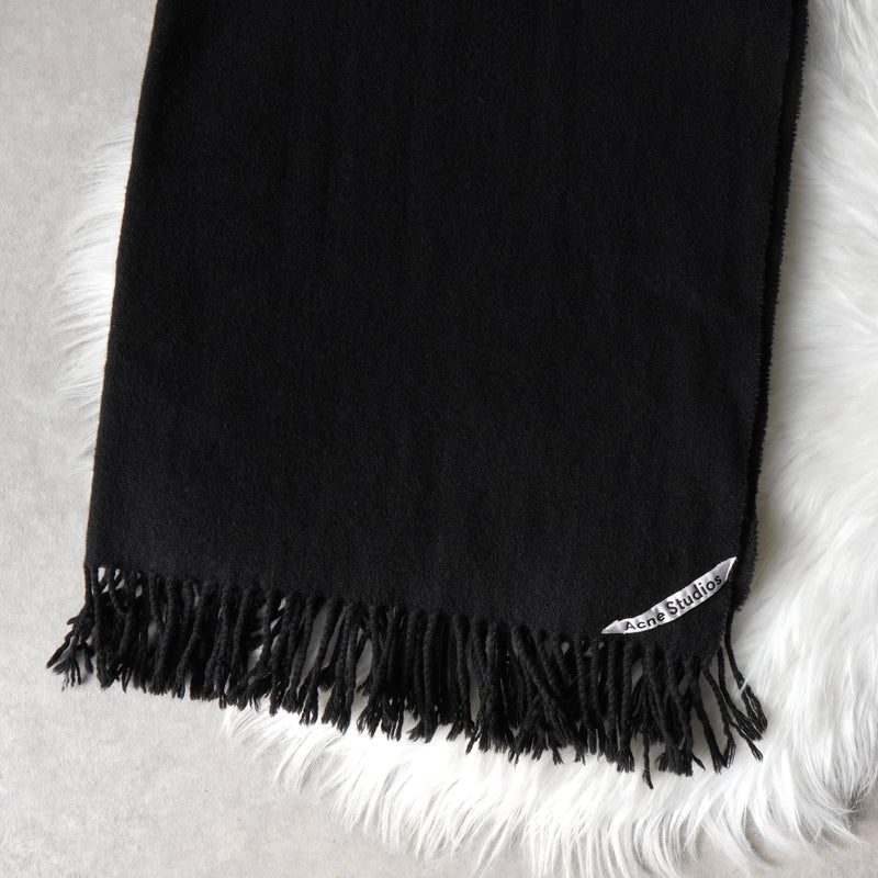 アクネ ストゥディオズ ロゴ ウール ストール マフラー ブラック