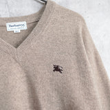 80's〜90's｜Logo Embroidery V-neck Sweater