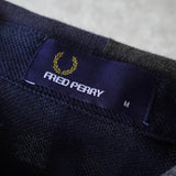 Fred Perry logo embroidered short sleeve polo shirt in navy and red