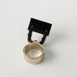 シャネル ココマーク マトラッセ リング シルバー / ブラック 9.5号 - NEWSED