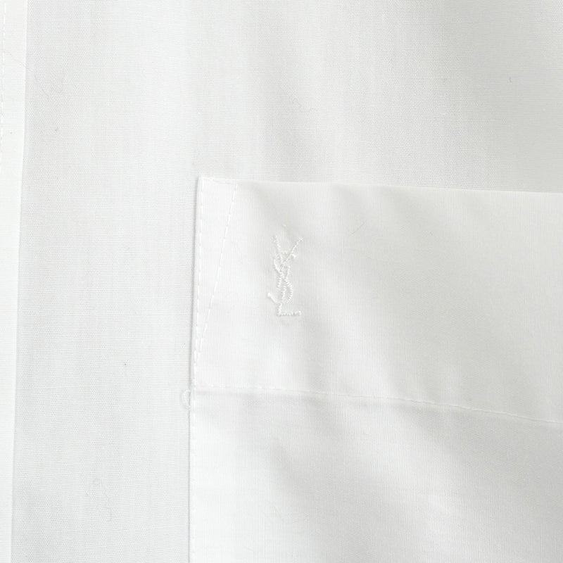 イヴサンローラン YSLロゴ 刺繍 長袖シャツ ホワイト