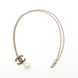 シャネル ココマーク フェイクパール ネックレス GP ブラックレディース