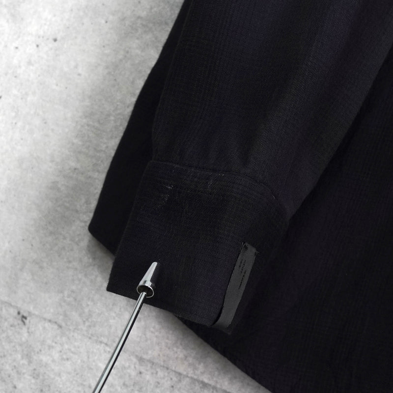 エヌハリウッド オンブレシャツ レーヨンシャツ 長袖シャツ ブラック