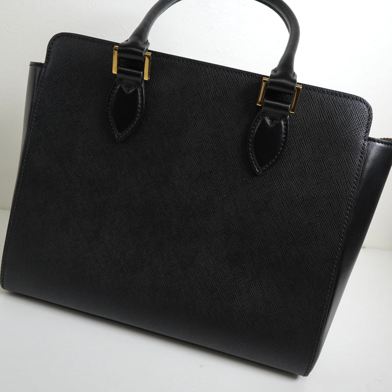 プラダ サフィアーノ レザー 2way ハンドバッグ ショルダーバッグ ブラック