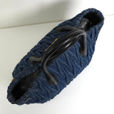 ミュウミュウ マテラッセ デニム / レザー 2way ハンドバッグ ショルダーバッグ ブルー / ブラック