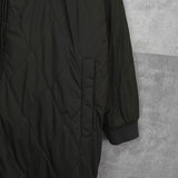 ザ ノースフェイス リバーシブル ロゴ刺繍 ロング丈 キルティングコート ボアコート カーキ / ブラック