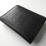 ロエベ リピートアナグラム レザー 二つ折り財布 ブラック
