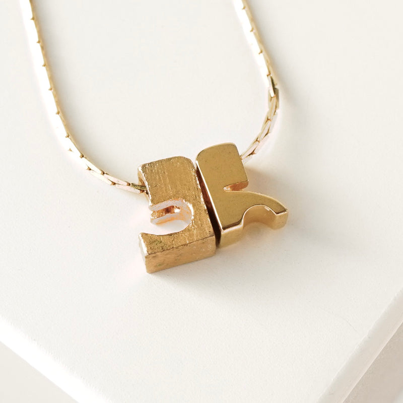 クレージュ ヴィンテージ ロゴ ネックレス GP ゴールド