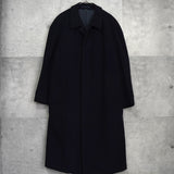 イヴ サンローラン ヴィンテージ ウールコート ステンカラーコート ネイビー