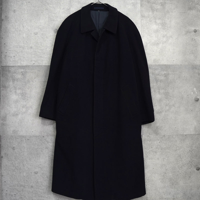 イヴ サンローラン ヴィンテージ ウールコート ステンカラーコート ネイビー
