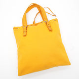 イヴ サンローラン YSLロゴ 巾着型 キャンバス トートバッグ イエロー