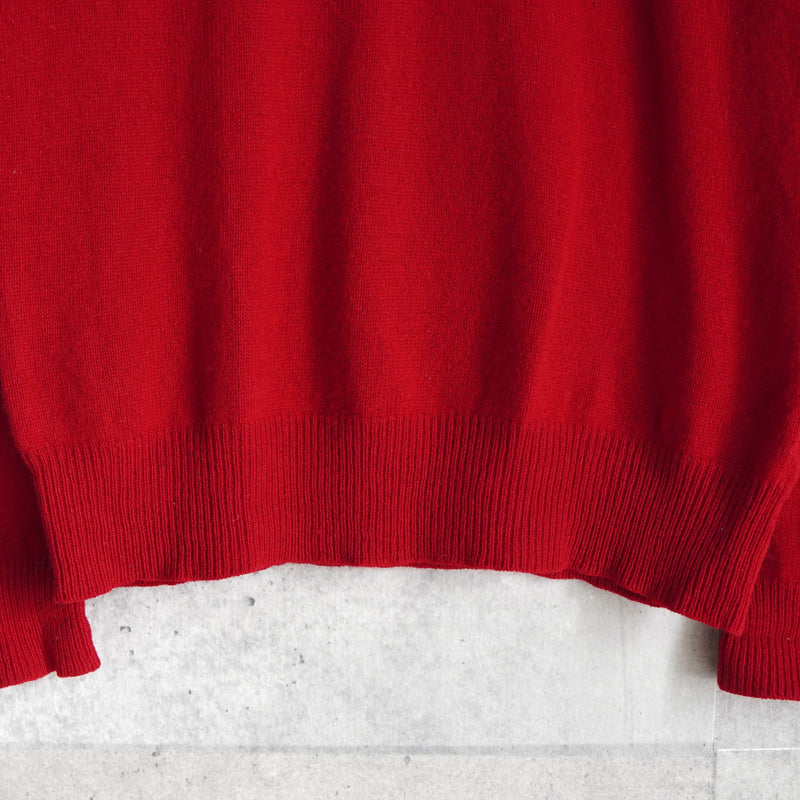 ポロ ラルフローレン Vネック スモールポニーロゴ ウール ニット レッド