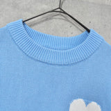 アミパリ アミ パリス ハートロゴ ニット ブルー