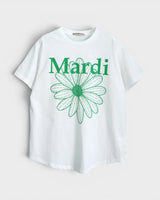 マルディ メクルディ フラワー ロゴ Tシャツ ホワイト レディース