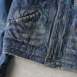 ディーゼル ボア デニムジャケット インディゴブルー