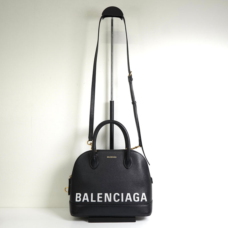 バレンシアガ ヴィル レザー 2way ハンドバッグ ショルダーバッグ ブラック