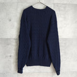 ポロ ゴルフ ラルフローレン ワンポイント ロゴ ケーブル編み ニット ネイビー