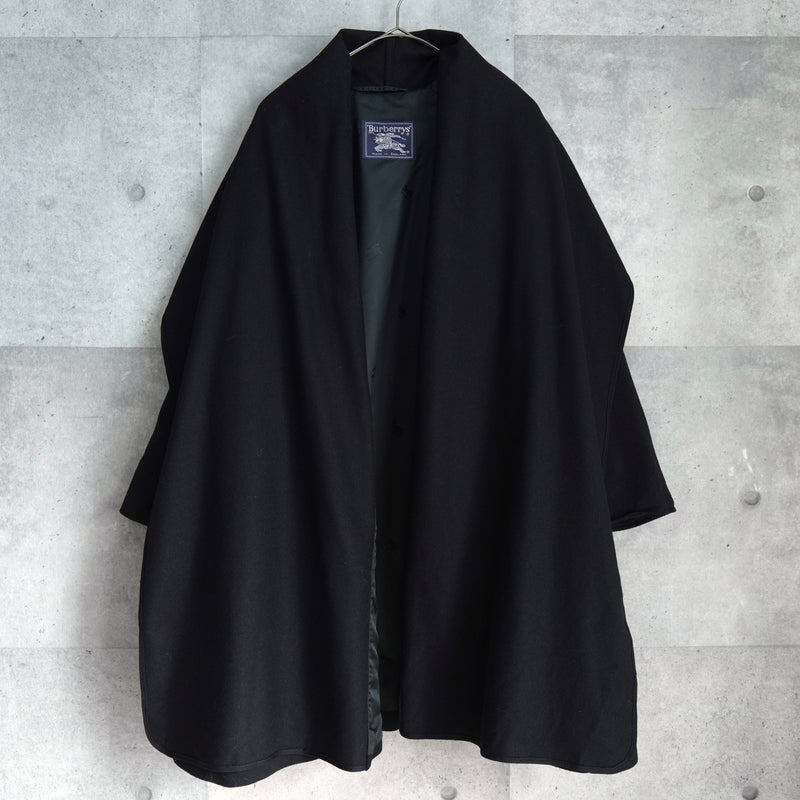 バーバリー アルパカ混紡 ガウンコート ブラック レディース