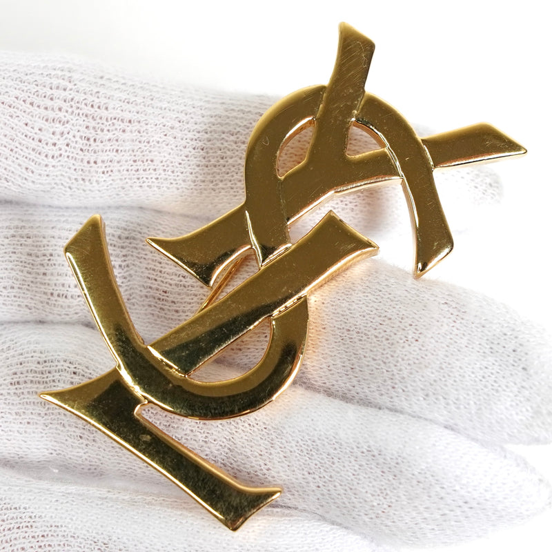 イヴサンローラン YSLロゴ ブローチ GP 箱付き