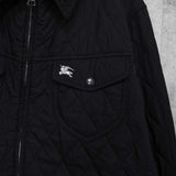 バーバリー ブルーレーベル ホースロゴ ノバチェック裏地 キルティングジャケット ブラック