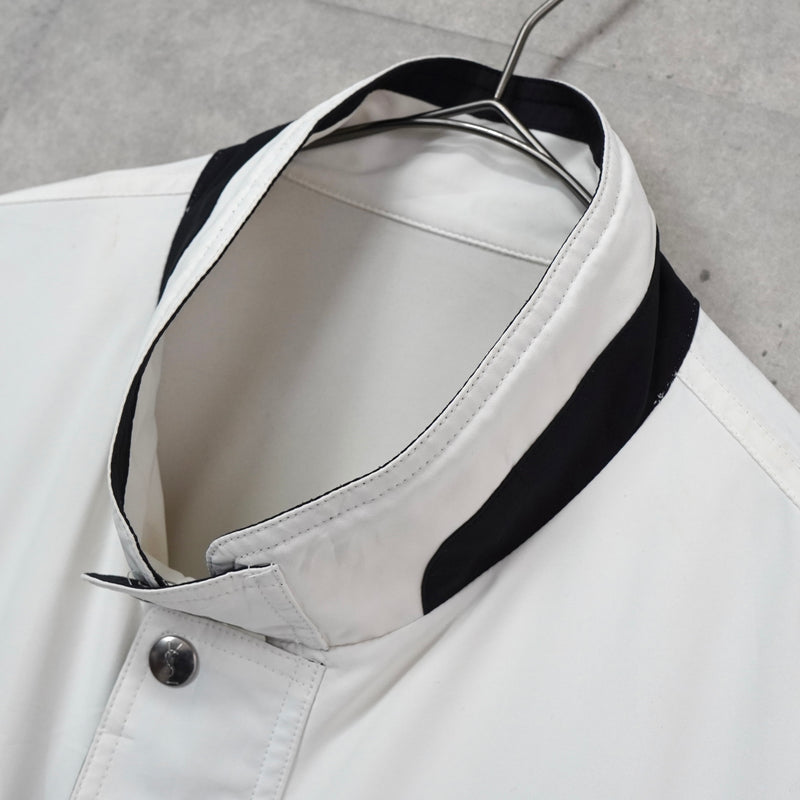 イヴ サンローラン ヴィンテージ YSLロゴ ブルゾン ジャケット ホワイト / ネイビー