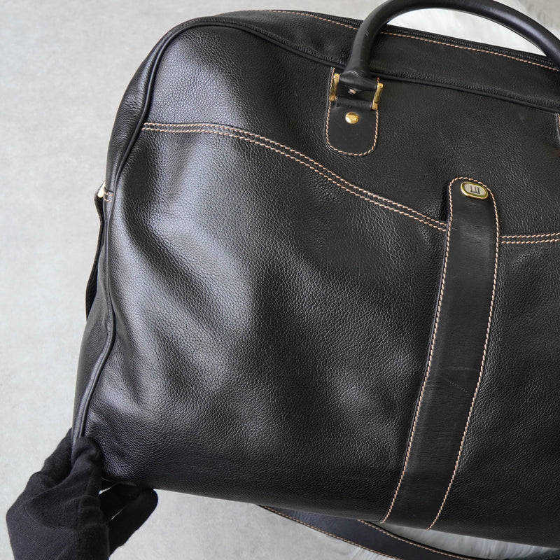 Dunhill Leather 2-Way Boston Bag in Black