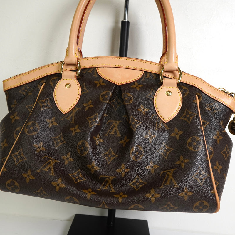 ルイ・ヴィトン モノグラム ティボリPM レザー ハンドバッグ ブラウン M40143