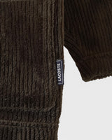 ラコステ ロゴパッチ フリース コーディロイ ジャケット カーキ サイズ3 メンズ