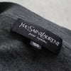 イヴ サンローラン ヴィンテージ YSLロゴ アーガイル柄 Vネック ニット グレー