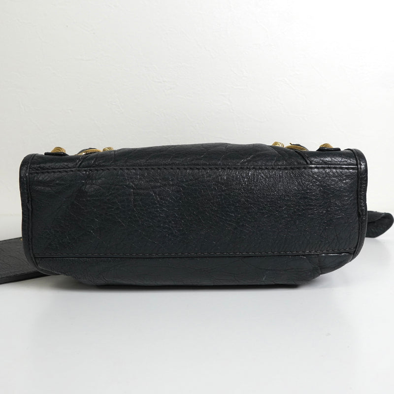 バレンシアガ ジャイアンドミニシティ レザー 2way ハンドバッグ ショルダーバッグ ブラック / グレー