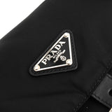 プラダ トライアングルロゴ テスート / レザー ショルダーバッグ ブラック