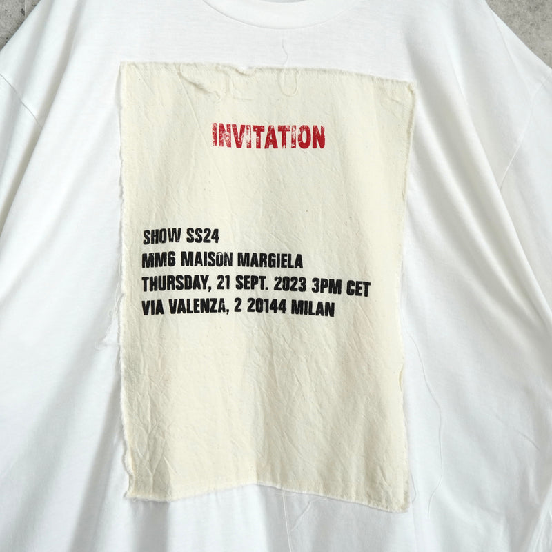 エムエムシックス メゾン マルジェラ パッチワーク オーバーサイズ Tシャツ ホワイト