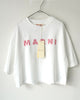 マルニ ギンガムチェックロゴ ショート丈 Tシャツ ホワイト サイズ36 レディース